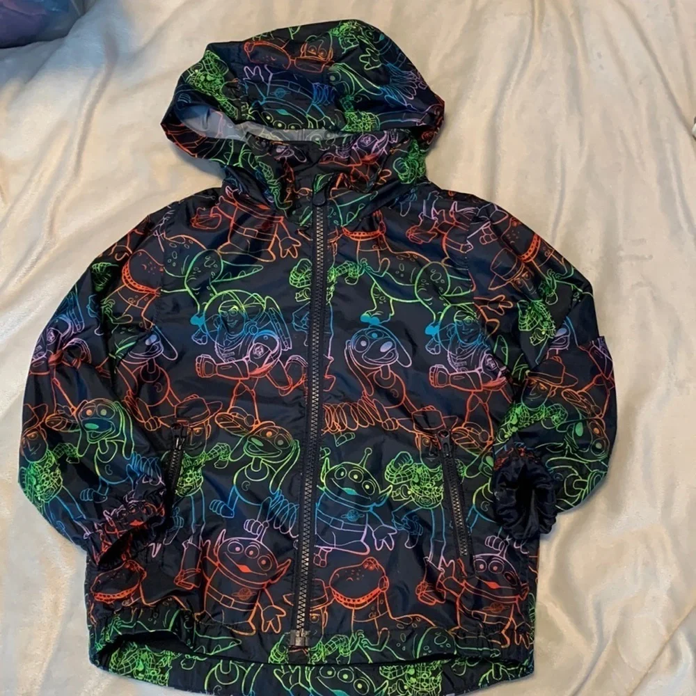 Gap toy story Pixar windbreaker light jacket size 3T navy rainbow multicolor